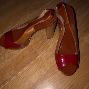 Michael kors caramel & red heels
